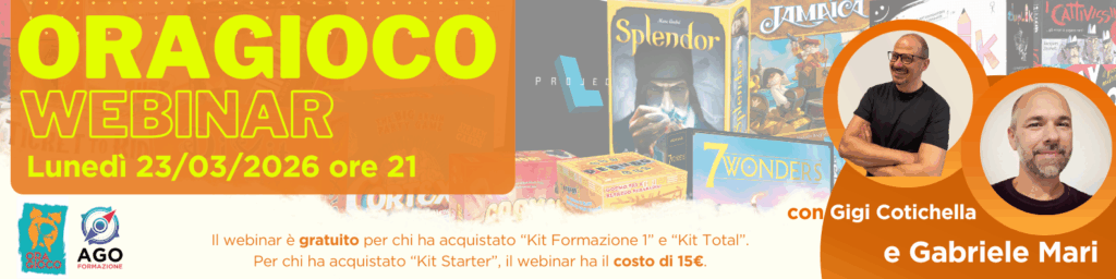 Banner con le informazioni per il webinar di OraGioco