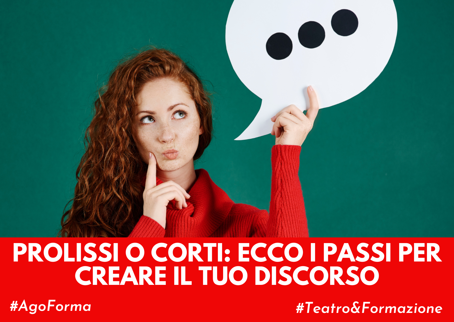 immagine di donna con un fumetto con i 3 puntini dentro