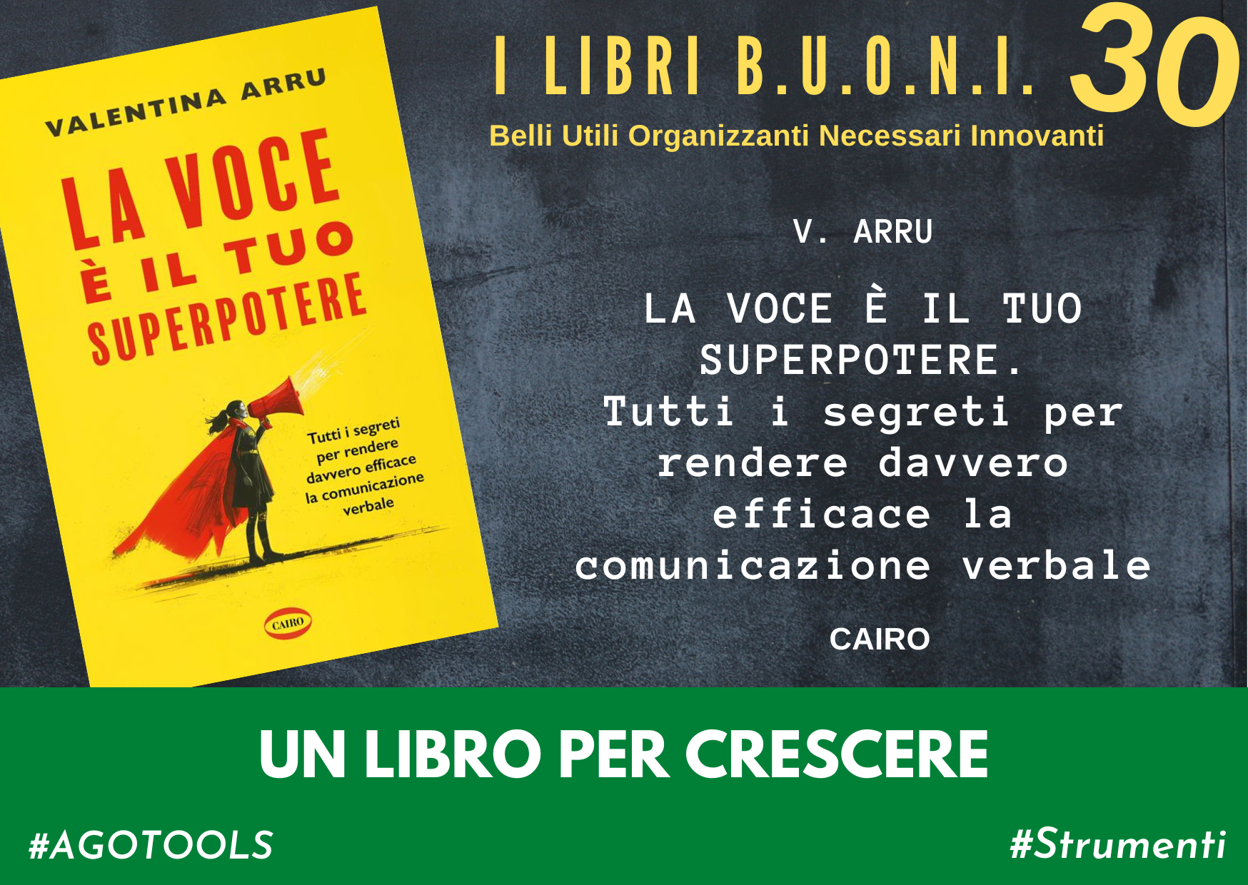 Copertina del libro e titolo "La voce è il tuo superpotere":