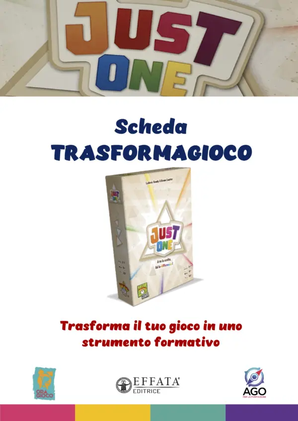Scheda trasforma gioco Just One